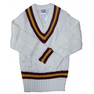 Carta Sport Mens Cricket Sweater / White/Maroon/Gold
